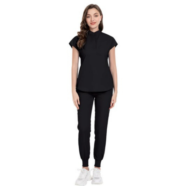 Black Jogger-Style Scrub Pants - Image 5