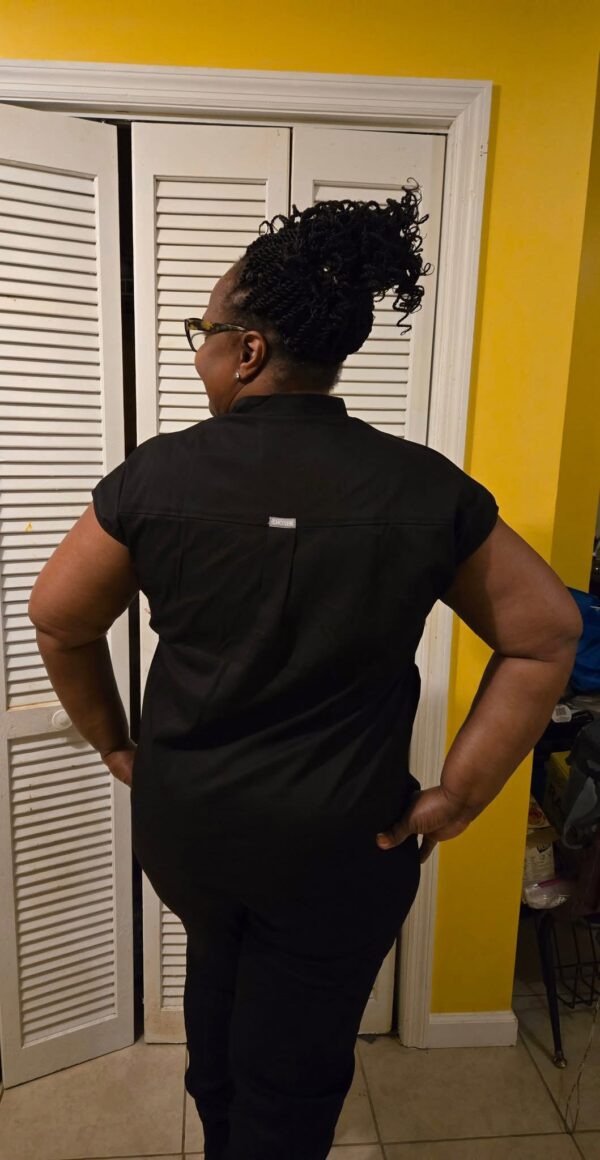 Black Collar Scrub Top - Image 2