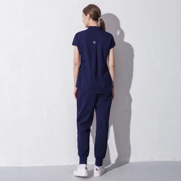Navy Collar Scrub Top - Image 3