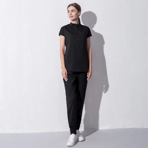 Black Jogger-Style Scrub Pants - Image 4