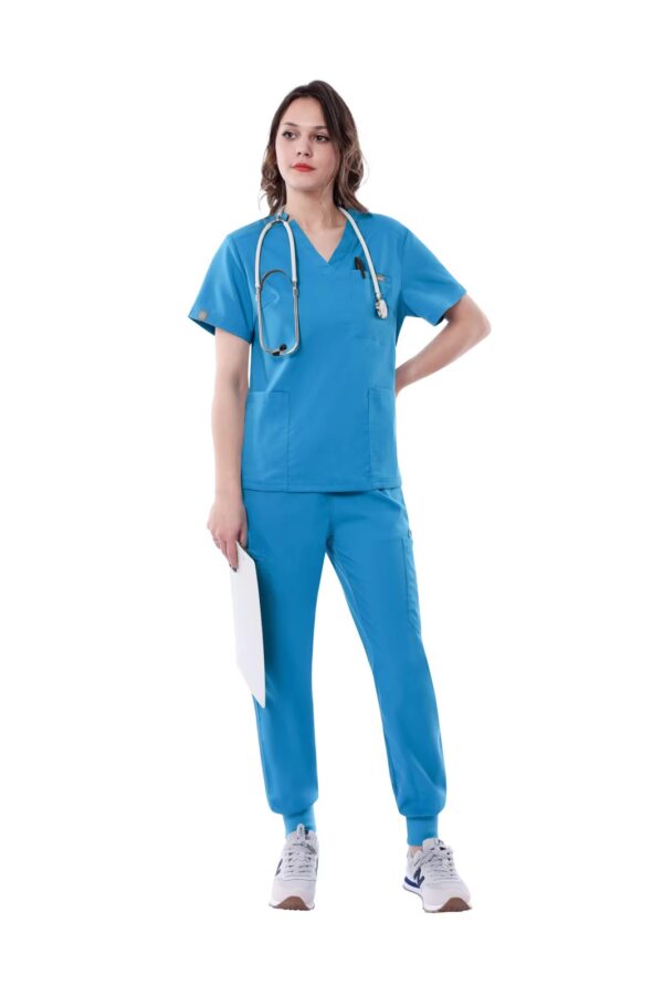 Lake Blue Jogger-Style Scrub Pants - Image 4