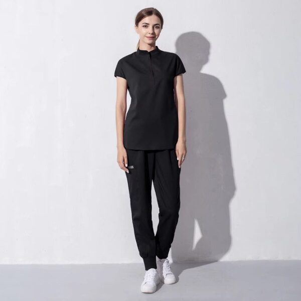 Black Jogger-Style Scrub Pants - Image 3
