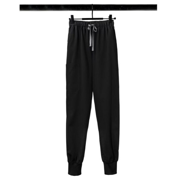 Black Jogger-Style Scrub Pants